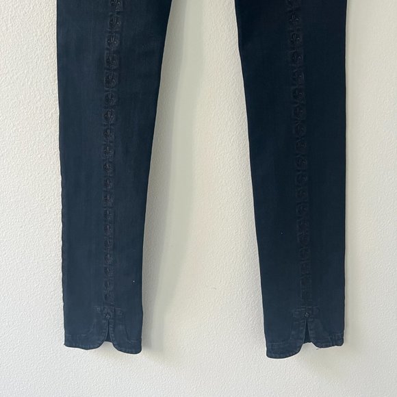 L'Wren Scott Fleur De Lis Dark Denim Jeans Size 29 - Picture 5 of 7